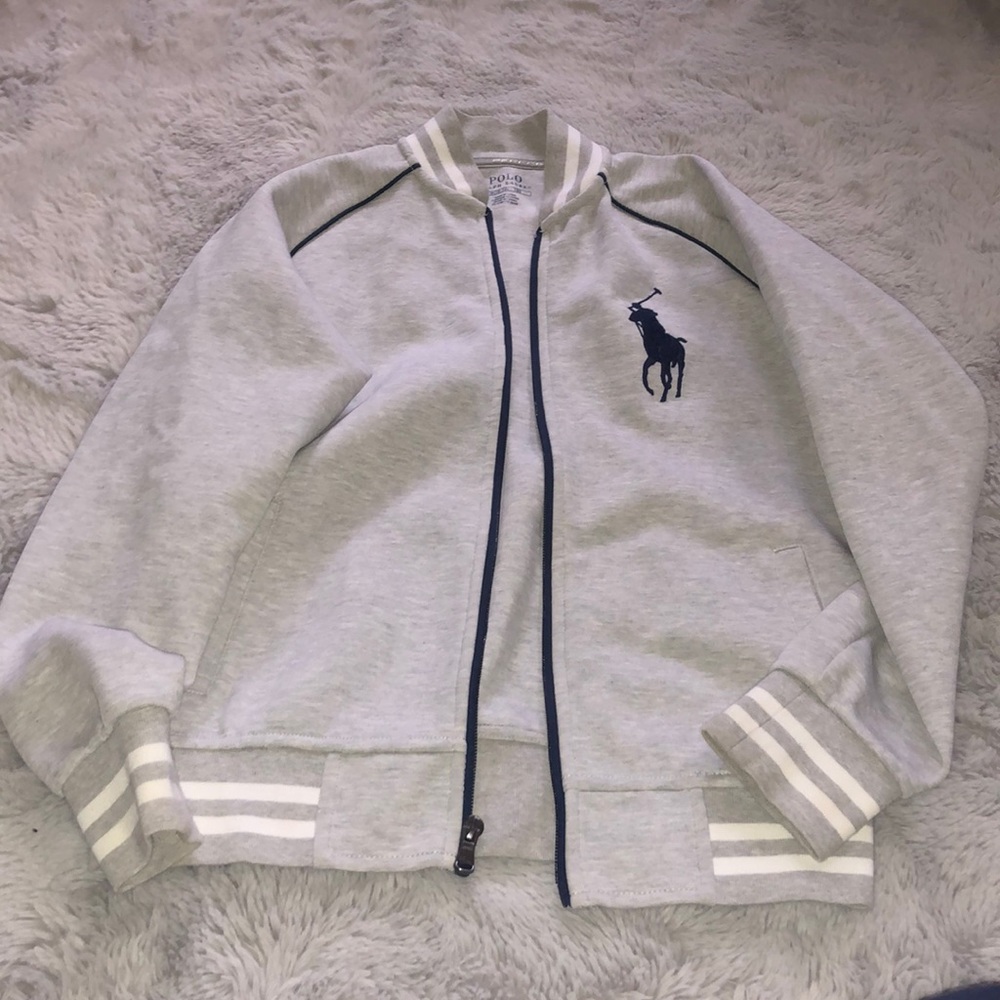 Boy grey polo sweater